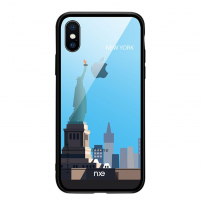 NXE-hoes met glazen achterkant voor iPhone XS Max. - New York