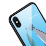 NXE-hoes met glazen achterkant voor iPhone XS Max. - New York