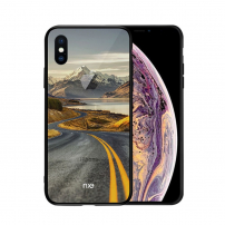 NXE-hoes met glazen achterkant voor iPhone XS Max. - weg