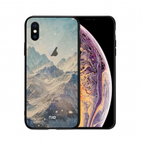 NXE-hoes met glazen achterkant voor iPhone XS Max. - gebergten