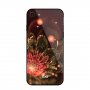 NXE-hoes met glazen achterkant voor iPhone 7/8 - oranje bloem