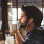 BASEUS Encok-hoofdtelefoon met bliksemaansluiting - wit