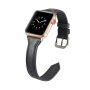 Stijlvolle kunstlederen band voor Apple Watch 42mm / 41mm / 40mm / 38mm - zwart