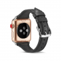 Stijlvolle kunstlederen band voor Apple Watch 42mm / 41mm / 40mm / 38mm - zwart