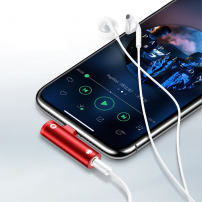USAMS reductie met bliksem / 3,5 jack connectors - rood