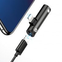 USAMS reductie met bliksem / 3,5 jack connectors - zwart