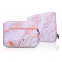 Neopreen zakje voor iPad tot 13" / MacBook tot 14" - roze marmer
