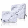 Neopreen zakje voor iPad tot 13" / MacBook tot 14" - wit marmer
