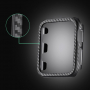 Beschermhoes met koolstofvezelpatroon voor Apple Watch 44mm - zwart