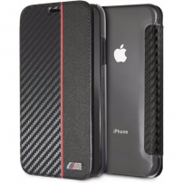 BMW Koolstofrode Strip Boekenkast voor iPhone XR - zwart