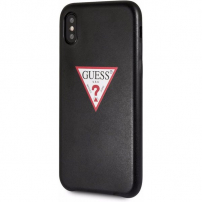 Gok PU lederen hoesje met driehoekige deksel voor iPhone XS Max. - zwart