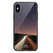 NXE-hoes met glazen achterkant voor iPhone XS Max. - nachtweg
