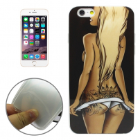 Beschermhoes/afdekking met transparant omtrekframe voor Apple iPhone 6S - sexy meisje met blond haar