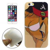 Beschermhoes/afdekking met transparant omtrekframe voor Apple iPhone 6S - sexy meisje met baseballpet
