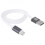 HAWEEL Sync & Charge Cable met Dual 2in1 USB-A / Lightning / Micro USB-aansluiting voor Apple en andere apparaten - 1 m - wit