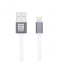 HAWEEL Sync & Charge Cable met Dual 2in1 USB-A / Lightning / Micro USB-aansluiting voor Apple en andere apparaten - 1 m - wit