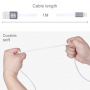 HAWEEL Sync & Charge Cable met Dual 2in1 USB-A / Lightning / Micro USB-aansluiting voor Apple en andere apparaten - 1 m - wit