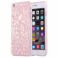 Beschermende rugzijde met strass-steentjes in diamant stijl voor iPhone 6 / 6S - lichtroze