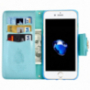 Leren patroon etui met geïntegreerde standaard en vakje voor documenten Apple-iPhone 8 Plus / 7 Plus - blauw