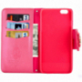 Leren patroon etui met geïntegreerde standaard en vakje voor documenten Apple-iPhone 8 Plus / 7 Plus - rozig