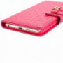 Leren patroon etui met geïntegreerde standaard en vakje voor documenten Apple-iPhone 8 Plus / 7 Plus - rozig