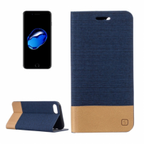 Canvas koffer met geïntegreerde standaard en documentcompartiment voor Apple iPhone 8/7 - donkerblauw