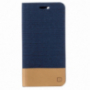 Canvas koffer met geïntegreerde standaard en documentcompartiment voor Apple iPhone 8/7 - donkerblauw