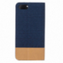 Canvas koffer met geïntegreerde standaard en documentcompartiment voor Apple iPhone 8/7 - donkerblauw