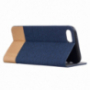 Canvas koffer met geïntegreerde standaard en documentcompartiment voor Apple iPhone 8/7 - donkerblauw