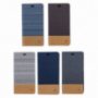 Canvas koffer met geïntegreerde standaard en documentcompartiment voor Apple iPhone 8/7 - donkerblauw