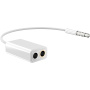 Hub / splitter / adapter met 3.5mm hoofdtelefoonaansluiting en microfoonaansluiting voor iPhone / iPad - wit