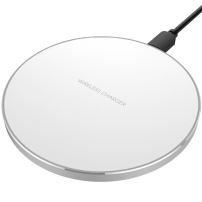 Qi draadloze lader met LED-achtergrondverlichting voor iPhone - zilver