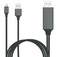 Kabeladapter USB-C en USB naar HDMI voor iPad / MacBook - 2m - zwart