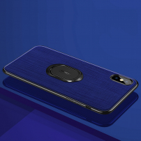 Londor beschermhoes voor Apple iPhone X met metalen vingerdophouder - blauw