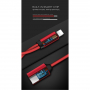 POFAN-reductie van de bliksemaansluiting voor gelijktijdige aansluiting van koptelefoon en lader voor de iPhone / iPad - 12cm - rood