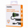 HAWEEL auto-oplader (2.1A) bliksem / 8-polige aansluiting - 1.2m zwart