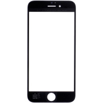 Front touch glas, inclusief OCA-kleefstof, POL-folie, cameraframes aan de voorzijde, proximiteitssensor en handsetrooster, voor iPhone 6 - zwart