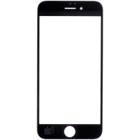 Front touch glas, inclusief OCA-kleefstof, POL-folie, cameraframes aan de voorzijde, proximiteitssensor en handsetrooster, voor iPhone 6S - zwart