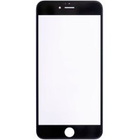 Front touch glas, inclusief OCA-kleefstof, POL-folie, cameraframes aan de voorzijde, proximiteitssensor en handsetrooster, voor iPhone 6S Plus - zwart
