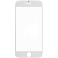 Front touch glas, inclusief OCA-kleefstof, POL-folie, cameraframes aan de voorzijde, proximiteitssensor en handsetrooster, voor iPhone 8 Plus - wit