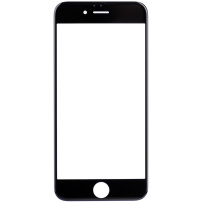 Front touch glas, inclusief OCA-lijm, cameraframes aan de voorzijde, proximiteitssensor en handsetrooster, voor iPhone 6S - zwart