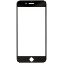 Front touch glas, inclusief OCA-lijm, cameraframes aan de voorzijde, proximiteitssensor en handsetrooster, voor iPhone 8 Plus - zwart