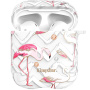 Kingxbar heldere cover met strass steentjes AirPods 1 / 2 - rimpelingen en flamingo's