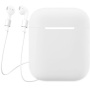 LANKILIN siliconen hoesje met houder voor koptelefoonverlies voor AirPods 1 / 2 - wit