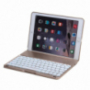 Witspad aluminium deksel met kleur backlit Bluetooth toetsenbord met achtergrondverlichting voor iPad 9,7" (2017/2018) / Pro 9,7" / Air 1 / 2 - goud