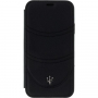 Maserati Granlusso Flip Case voor iPhone X / XS - zwart