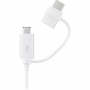 Origineel Samsung datakabel USB-A / USB-C / micro USB-aansluitingen - 1,5 m - wit