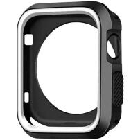 Beschermend siliconenkoker voor Apple horloge 38mm - zwart - wit