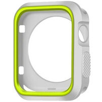 Beschermend siliconenkoker voor Apple horloge 42mm - wit - groen