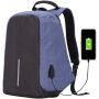 Veiligheidsrugzak met externe USB-poort voor iPad / MacBook tot 15" - blauw